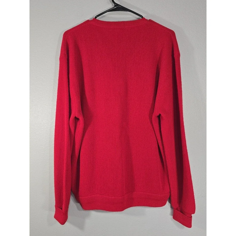 Vintage The Lacoste Club Sweater Men's Size XL Acrylic Long Sleeve Red 80s BZ